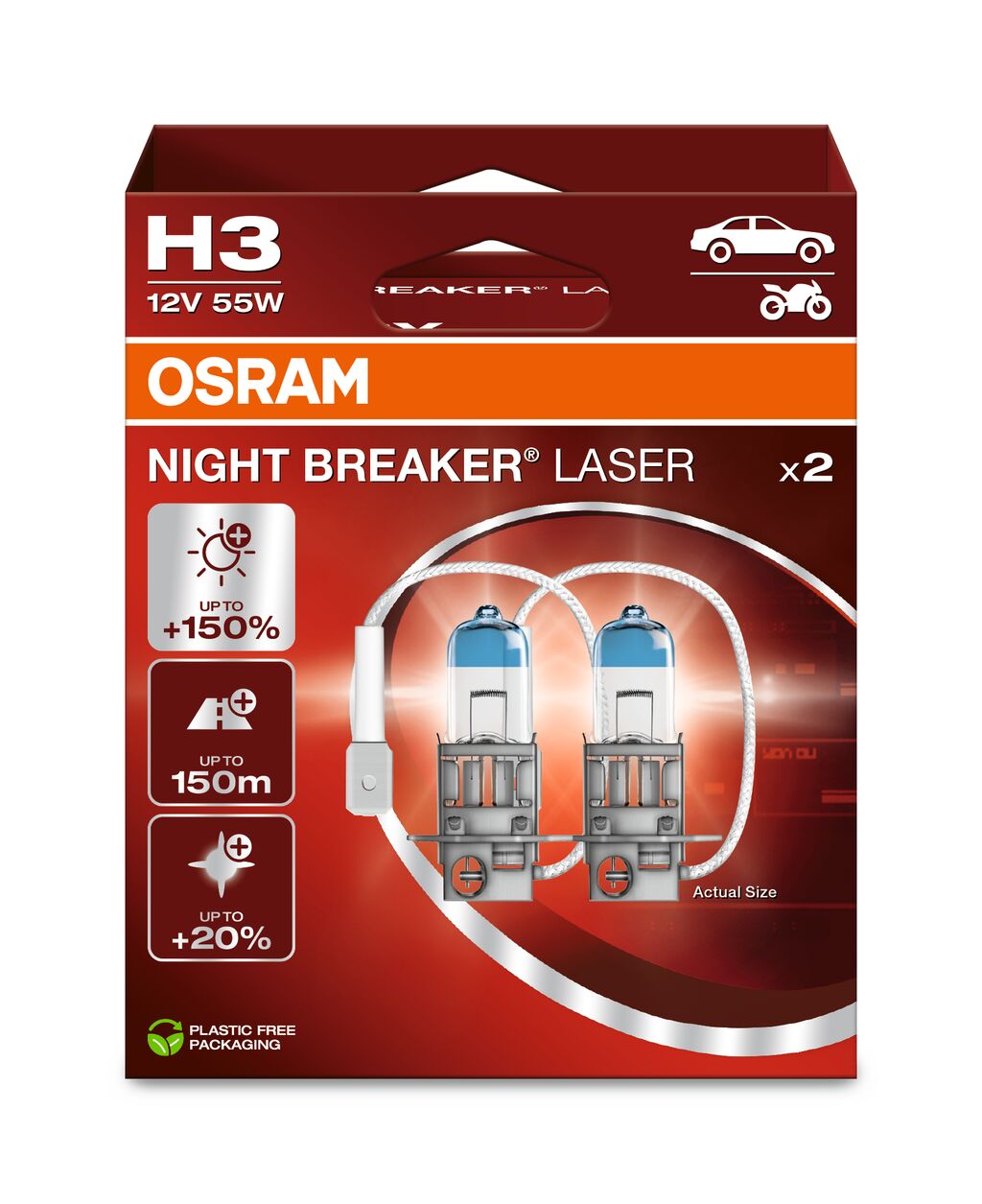 OSRAM NIGHT BREAKER LASER H3 12V DUOBOX ECO